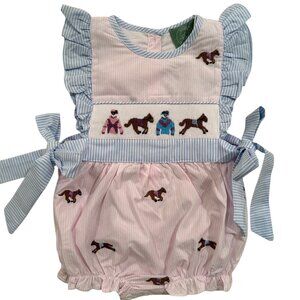 Hand Smocked Girls Derby Horse Racing Bubble | The Sage Smocking Company